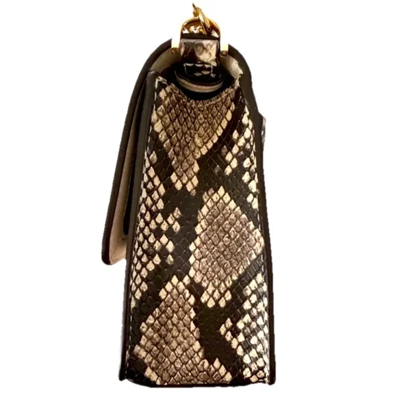 Michael Kors Sonia Medium Snake Embossed Chain Strap Shoulder Bag Purse - Picture 5 of 12